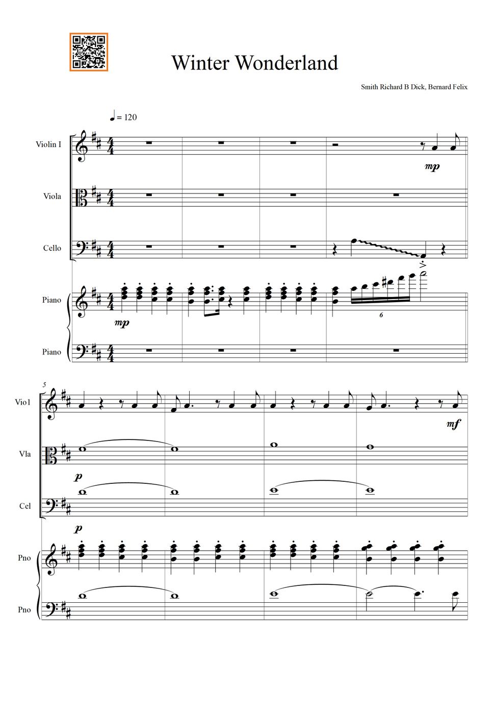 Felix Bernard - Winter Wonderland (편곡 / 재즈 / 피아노4중주 / 캐롤) by Akbo1004