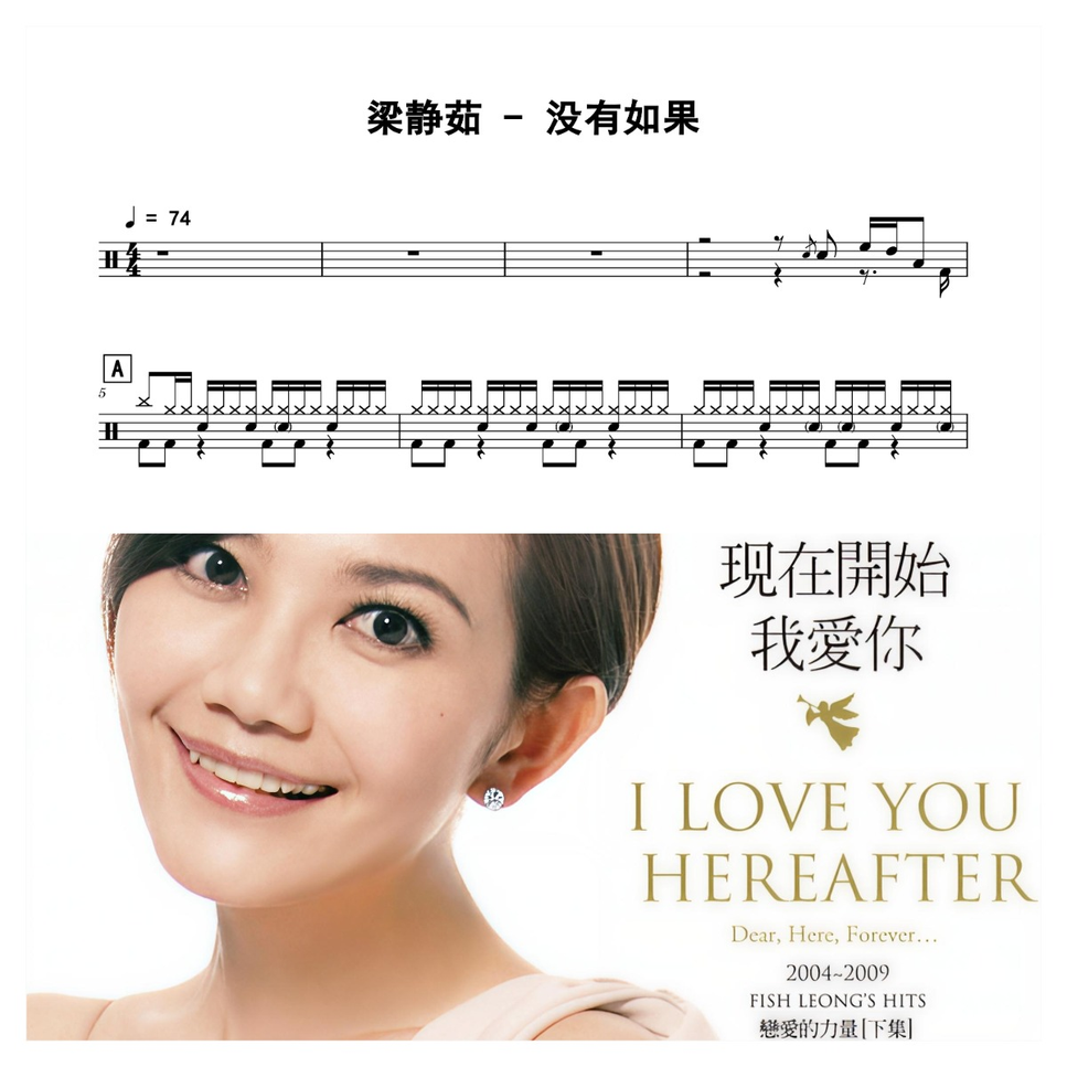 梁静茹- 没有如果鼓乐谱PDF | 老虎不说谎| mymusic5