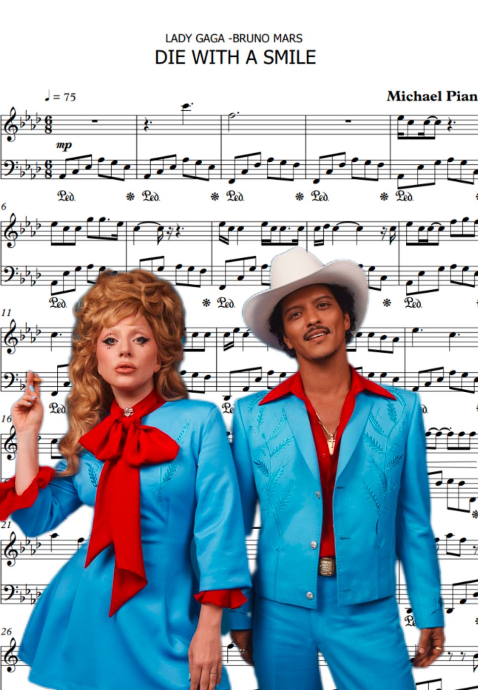 Lady Gaga, Bruno Mars - Lady Gaga, Bruno Mars Release New Duet 'Die With a Smile' by Michael Piano