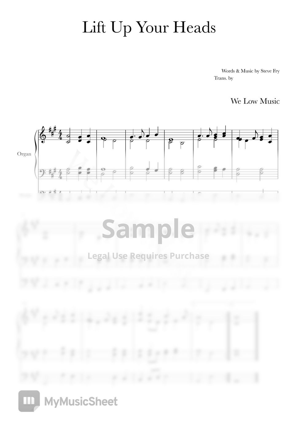 Steve Fry 고개 들어 Hymn With Piano) Hoja by We Low Music