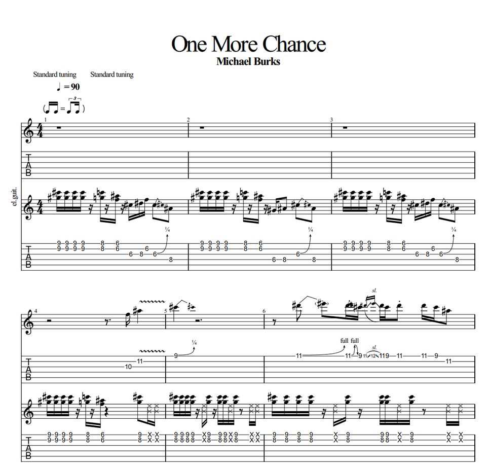michael burks - One more chance (Electric guitar tab) by 변형석