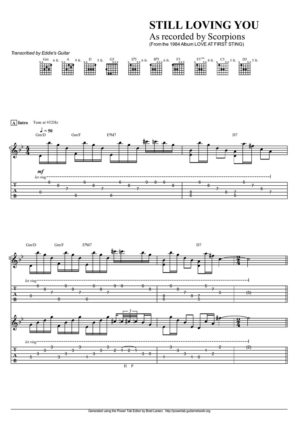 Scorpions Still Loving You Tab + 1staaf by Klaus Meine