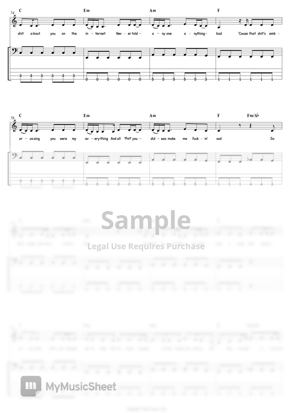 Billie Eilish Happier Than Ever Bass TAB