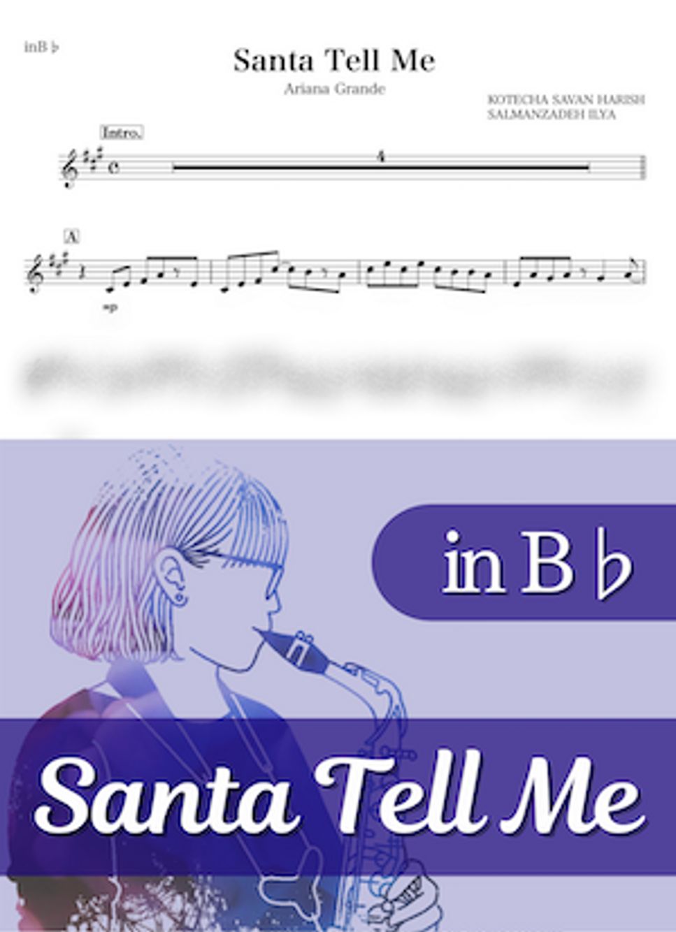 Ariana Grande - Santa Tell Me (B♭) 楽譜 By Kanamusic