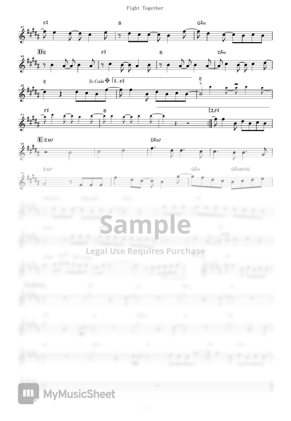 Namie Amuro Fight Together (One Piece / in Eb) Лист by mutasax