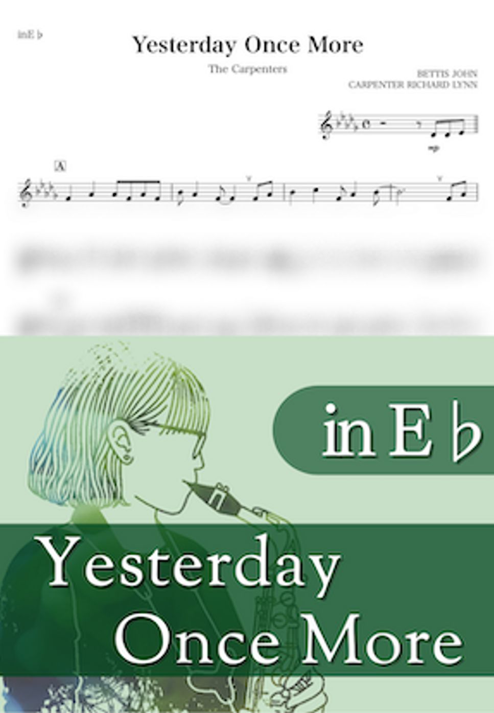 カーペンターズ - Yesterday Once More (E♭) by kanamusic