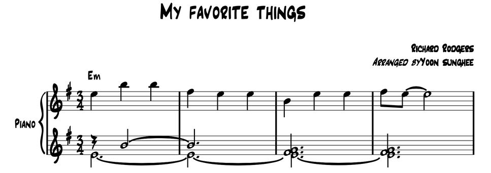 Richard Rodgers - My favorite things (jazz voicing (sound of music)) by Yoon sunghee