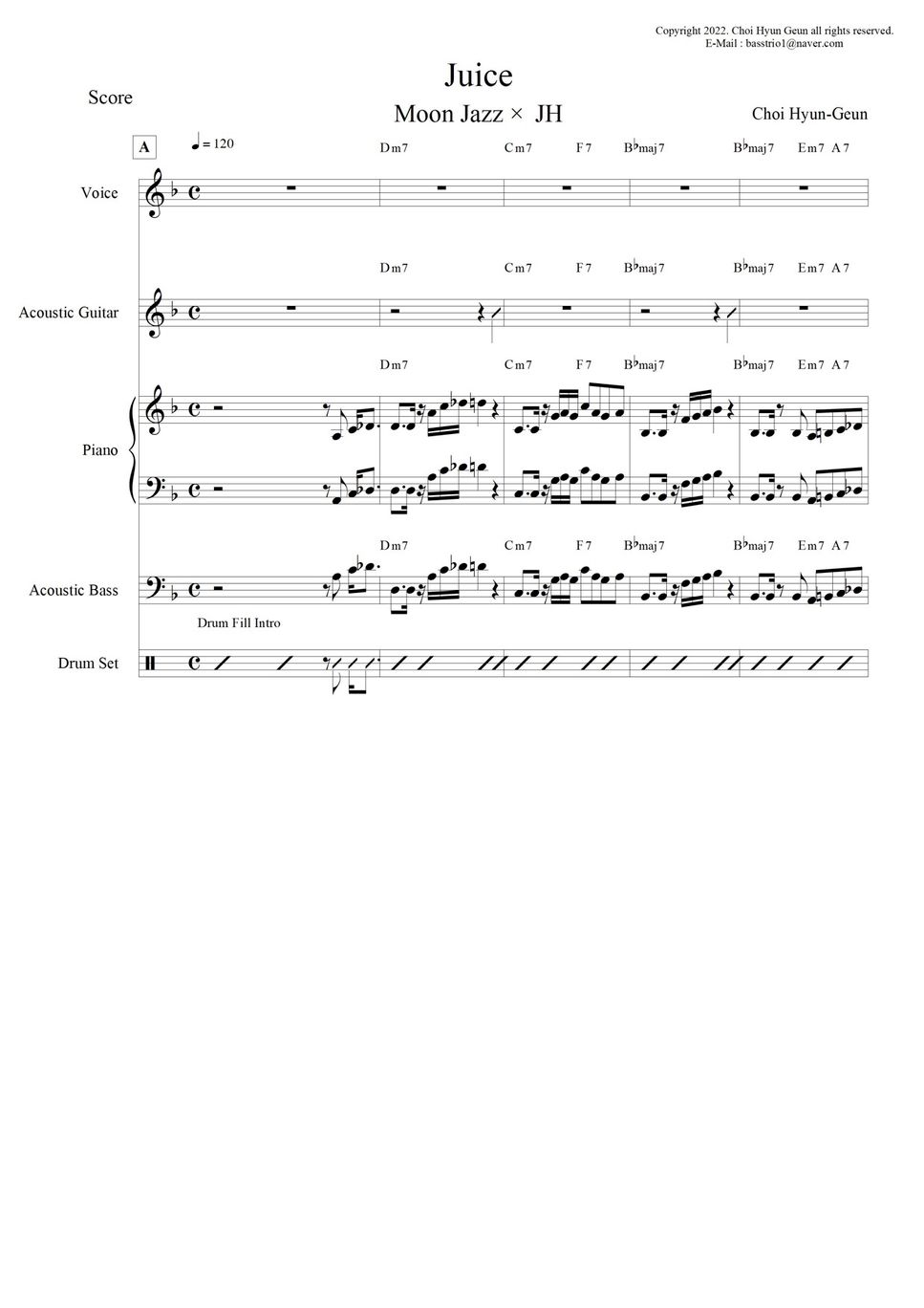 Lizzo Juice (편곡 / 파트보 / 재즈 / 코드 / 풀스코어 / 밴드) نوتة by TUTUCU