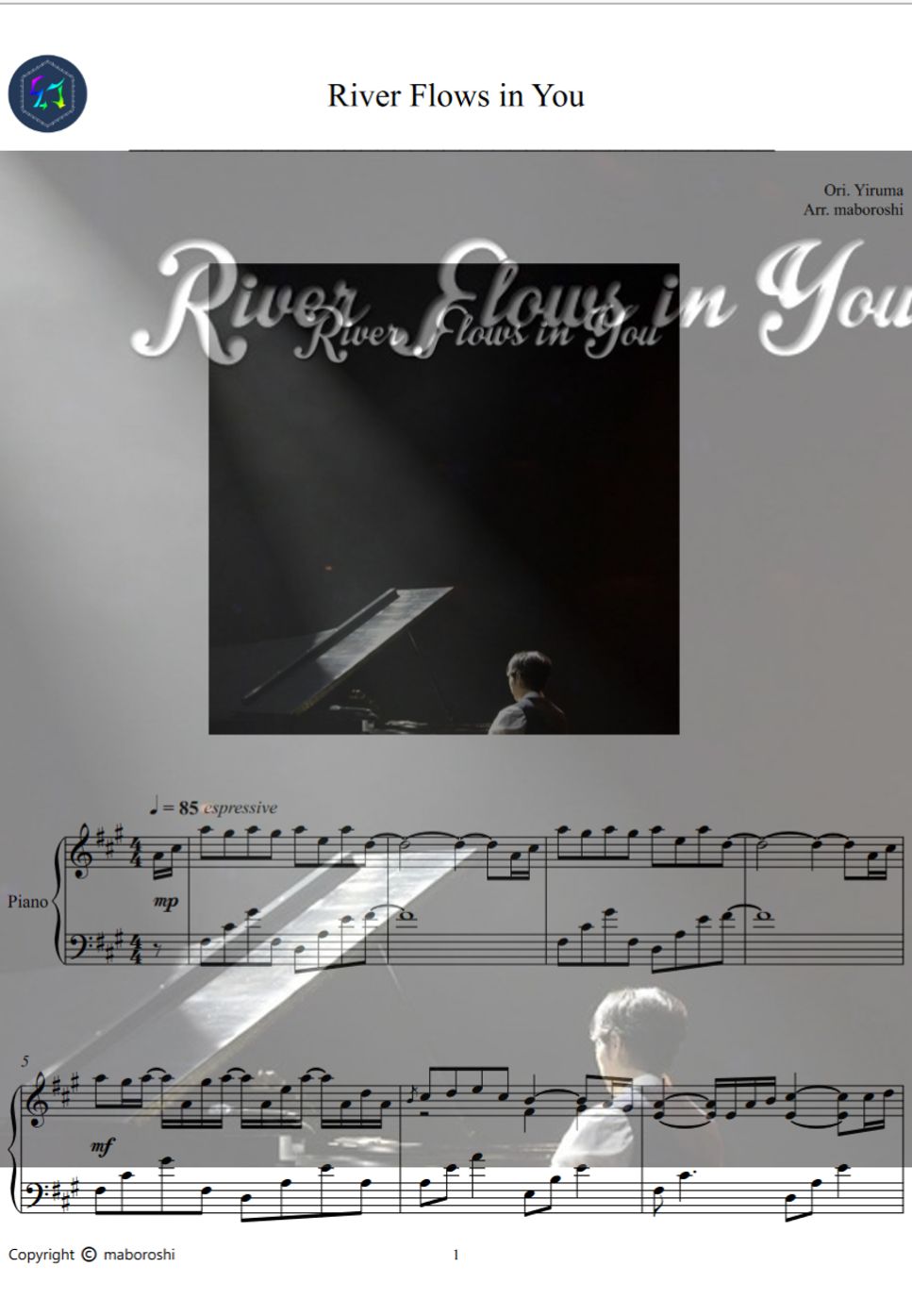 李閏珉 - 《River Flows in You》 ｜ 如河水般柔美淌進心靈深處 / Piano Sheet by maboroshi