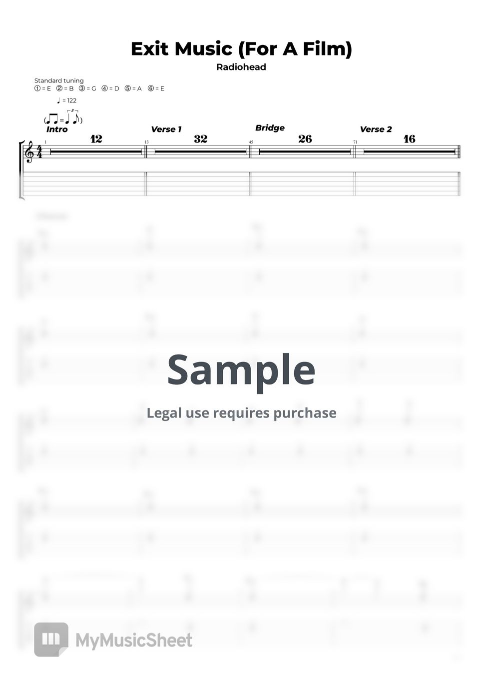 Radiohead Exit Music (For A Film) Sheets by Nikola Gugoski