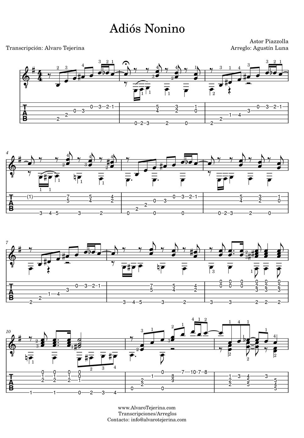 Astor Piazzolla - Adiós Nonino (Transcripción del arreglo para guitarra sola de Agustín Luna) by Agustín Luna