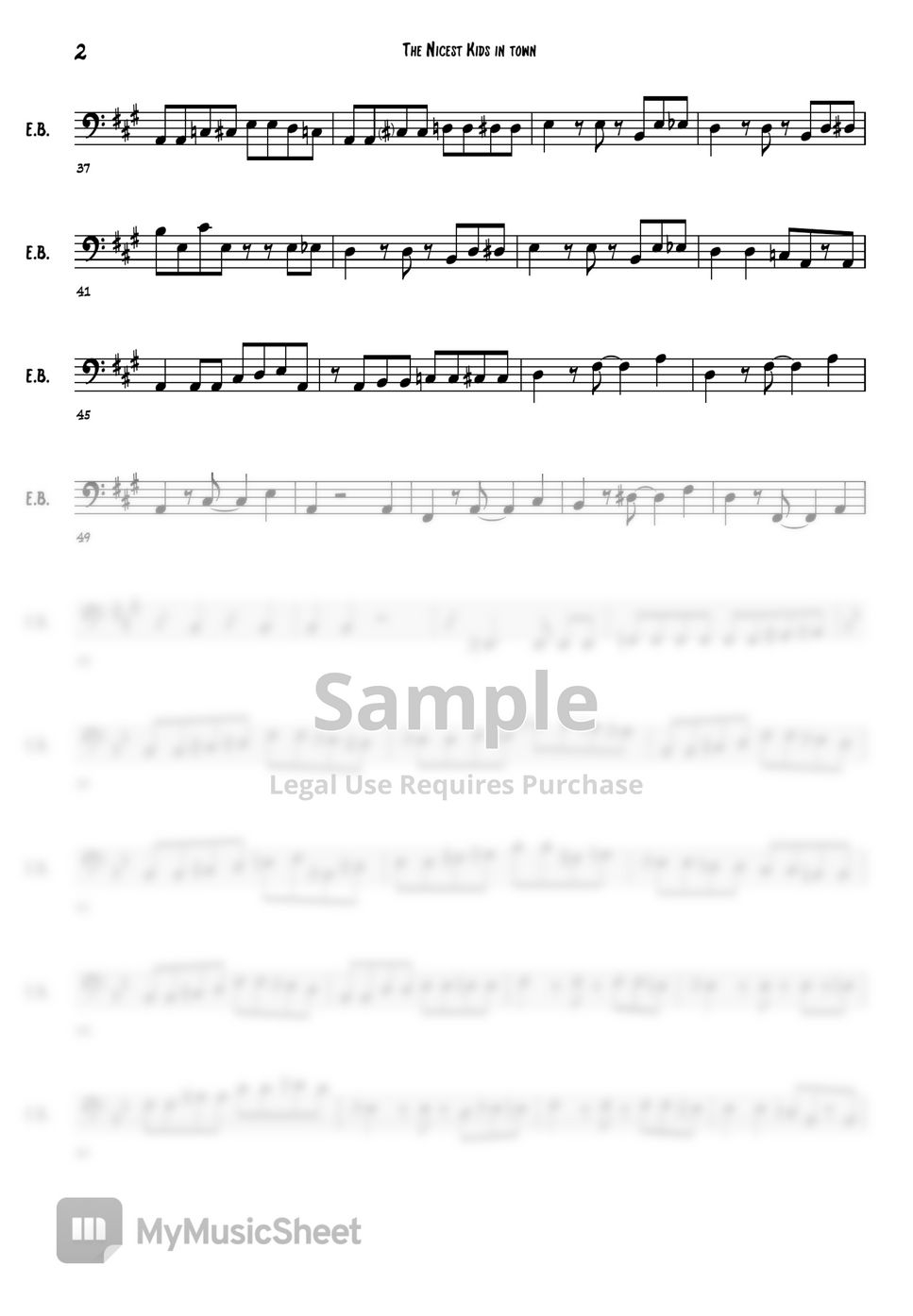 Musical hairspray the nicest kid in town (bass) TAB by Sanghyeon