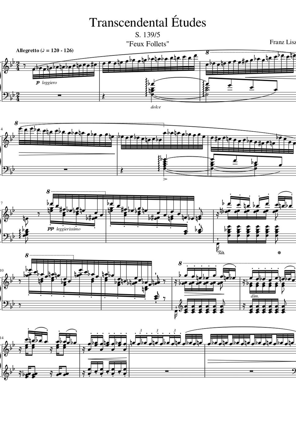 Liszt - Liszt - Transcendental Etude "Feux Follets" (Sound source) by Fortepian