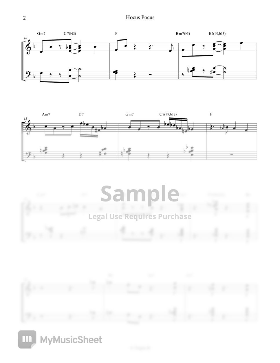 Triple B HocusPocus Notenblatt