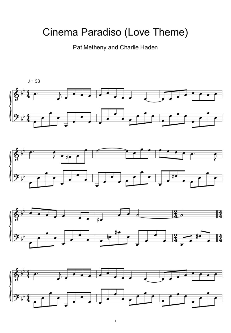 Ennio Morricone - Love Theme (From "Cinema Paradiso") (Sheet Music, MIDI,) by sayu