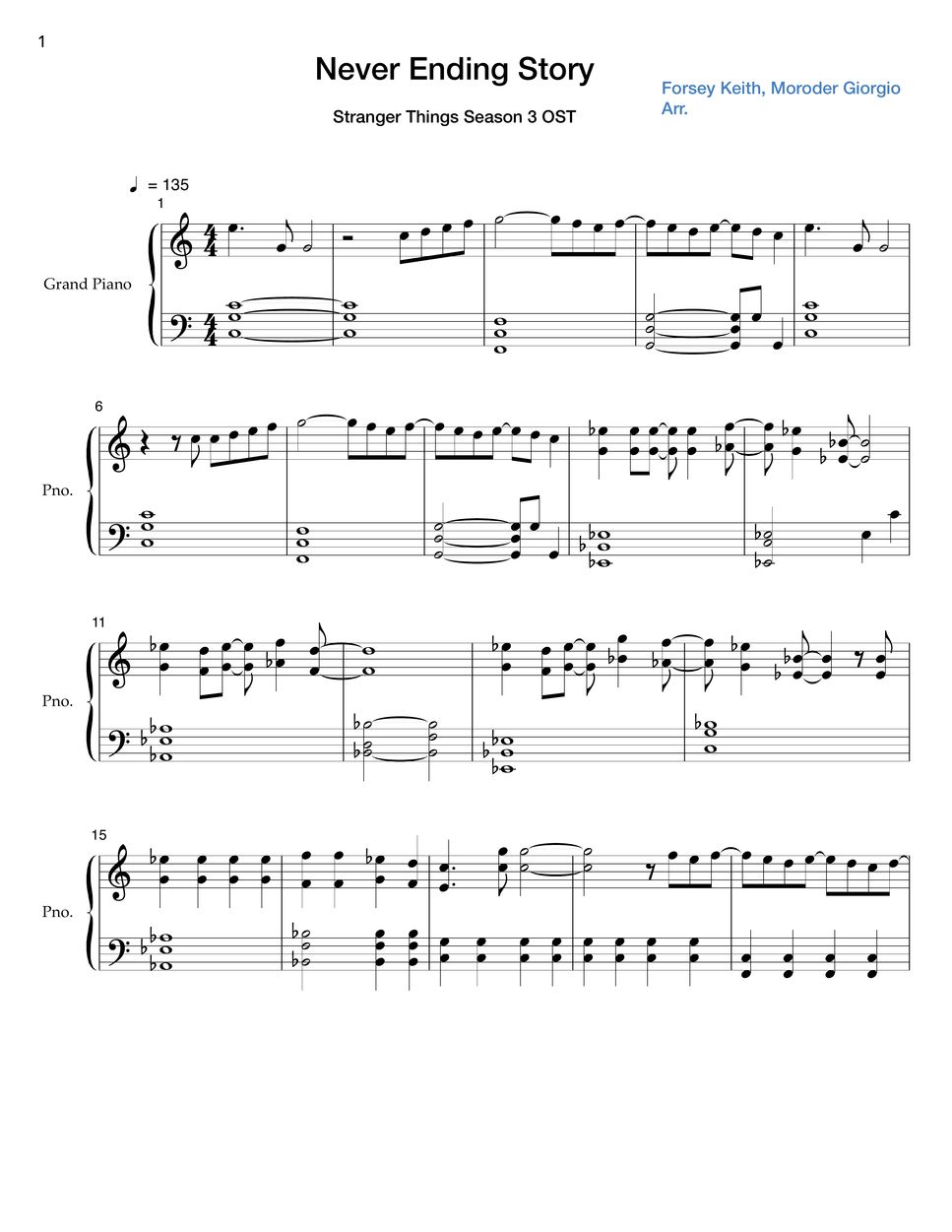 Limahl Never Ending Story (Stranger Things) نوتة by Lullu Nyannya