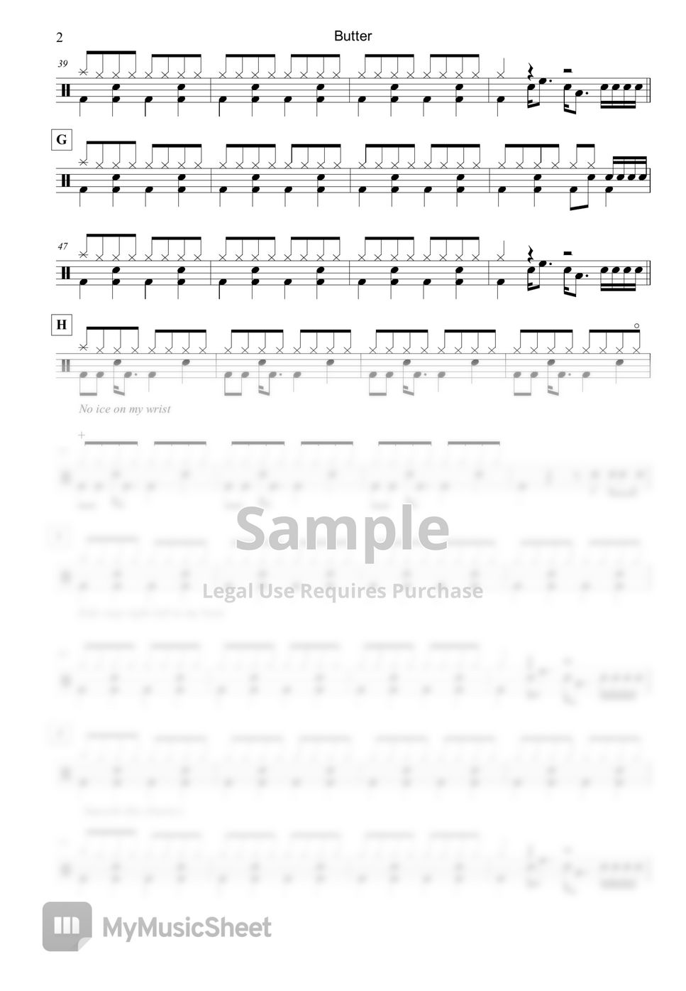 BTS Butter Notenblatt by Raymond Goh