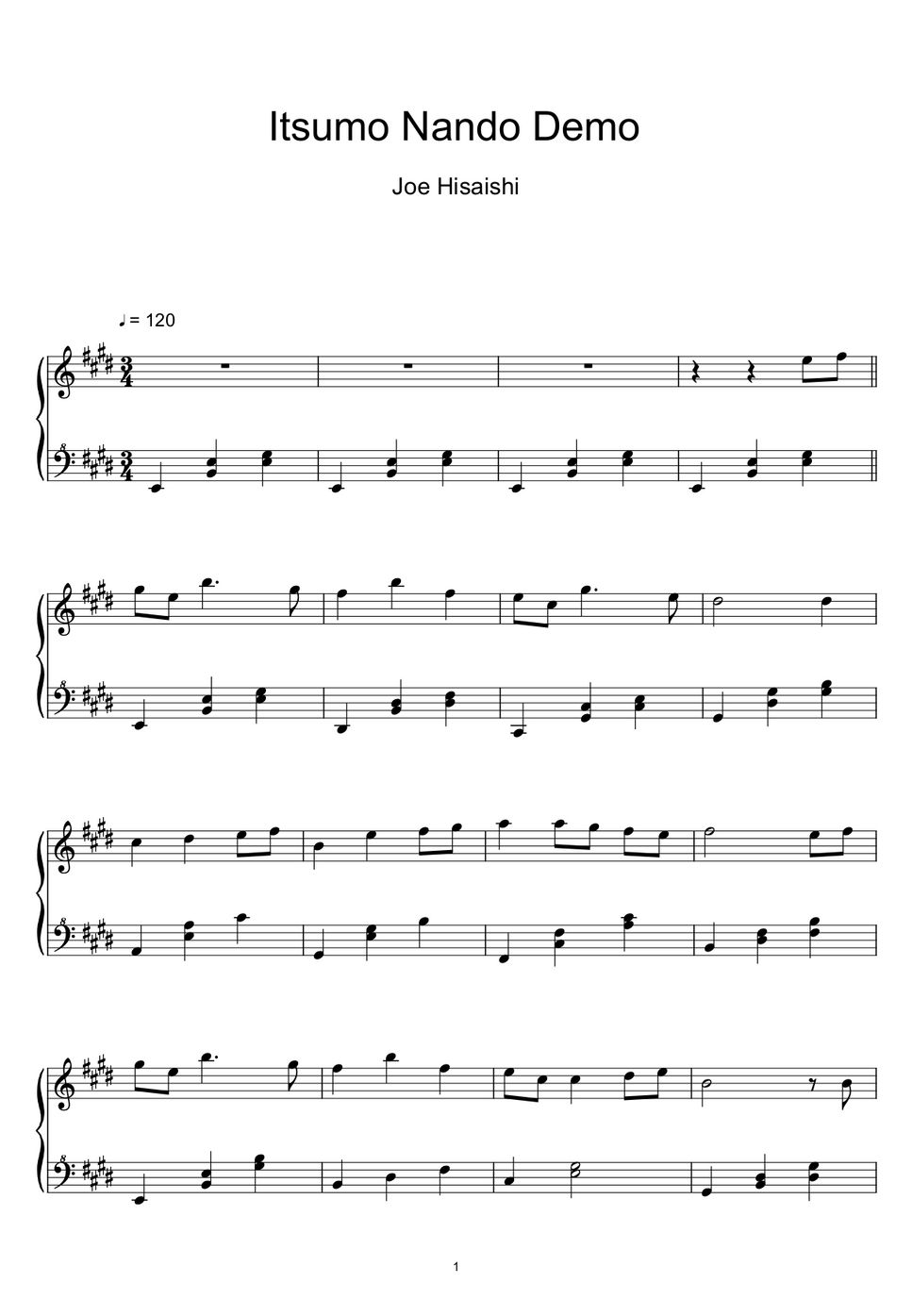 Kimura Yumi Itsumo nando demo (Always with me) (Sheet Music, MIDI