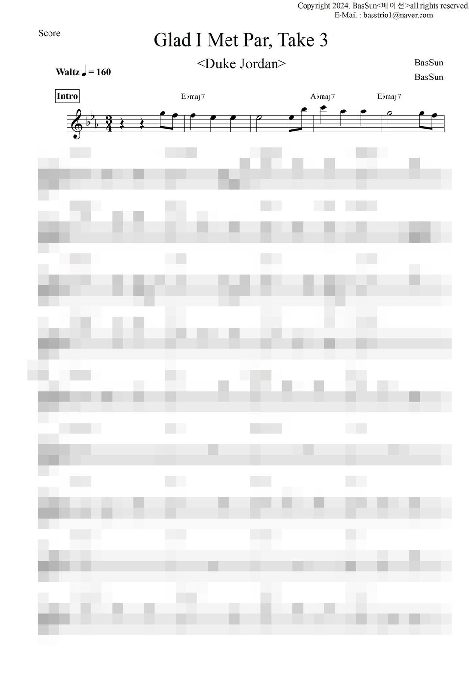 Duke jordan glad i met par take 3 lead sheet 