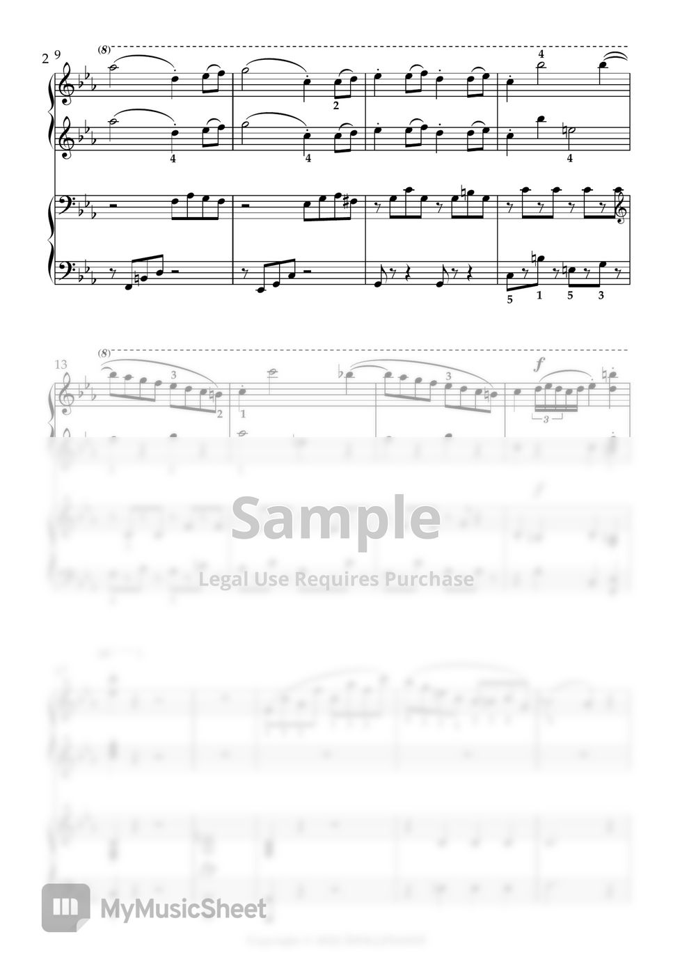 베토벤 - 비창 3악장 포핸즈 (포핸즈) Sheet by DOLLPIANO