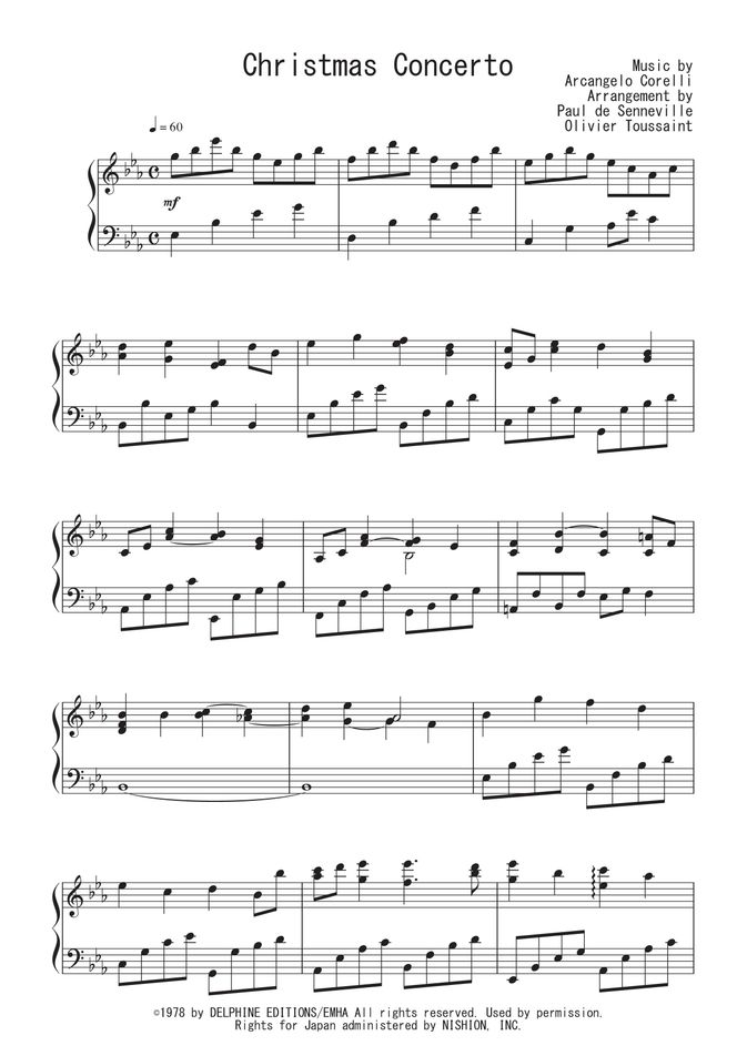 リチャード・クレイダーマン - Christmas Concerto 楽譜 by Peony