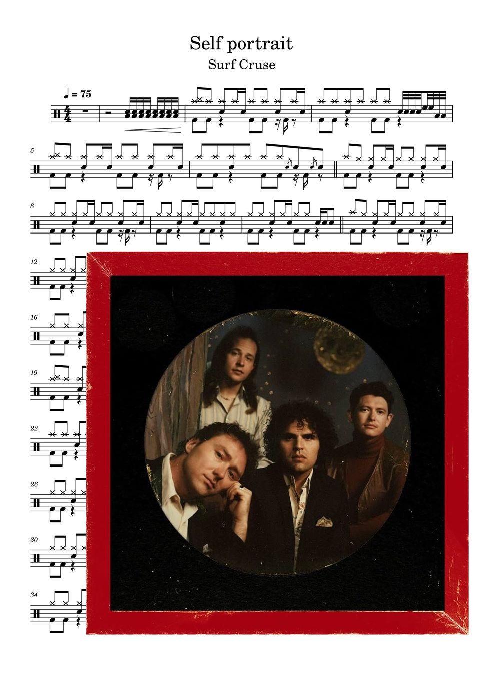 Gyoushou Script Surf Curse - Self Portrait (Drum sheet) Sheet Music by YouShou