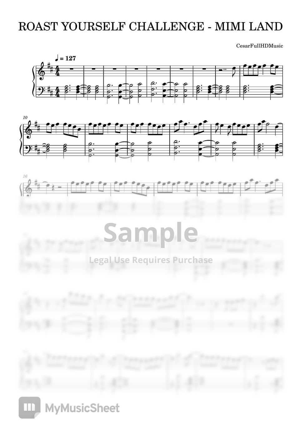 MIMI LAND ROAST YOURSELF CHALLENGE Sheet