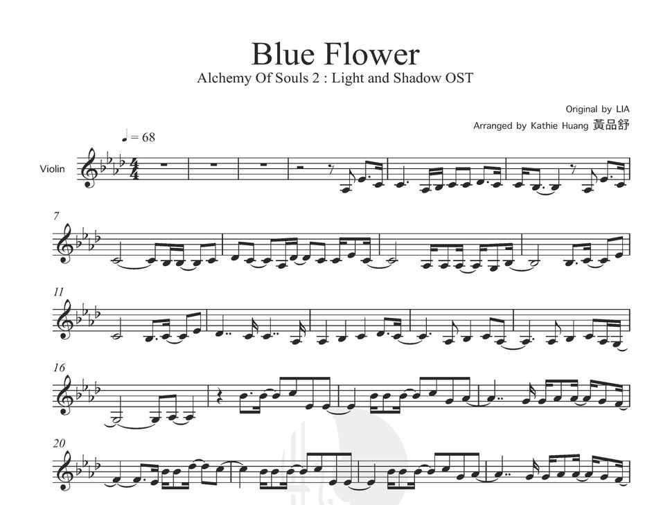 LIA (ITZY) - Blue Flower (還魂:光與影OST含伴奏音檔) by 黃品舒 Kathie Violin