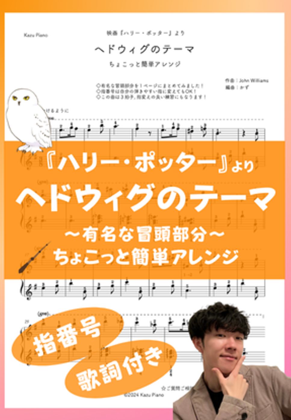 John Williams - ヘドウィグのテーマ (ちょこっと簡単アレンジ) by かず