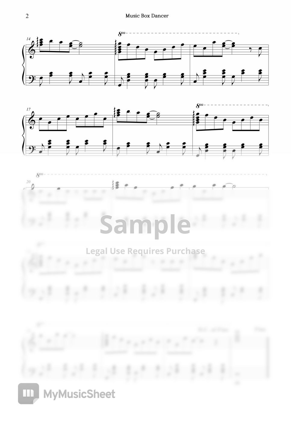 Frank Mills Music Box Dancer แผ่น by Chloe H