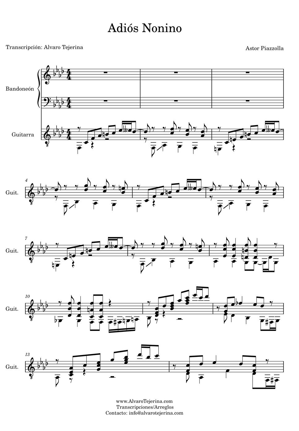Astor Piazzolla - Adiós Nonino (Guitarra y Bandoneón) by Astor Piazzolla/Cacho Tirao