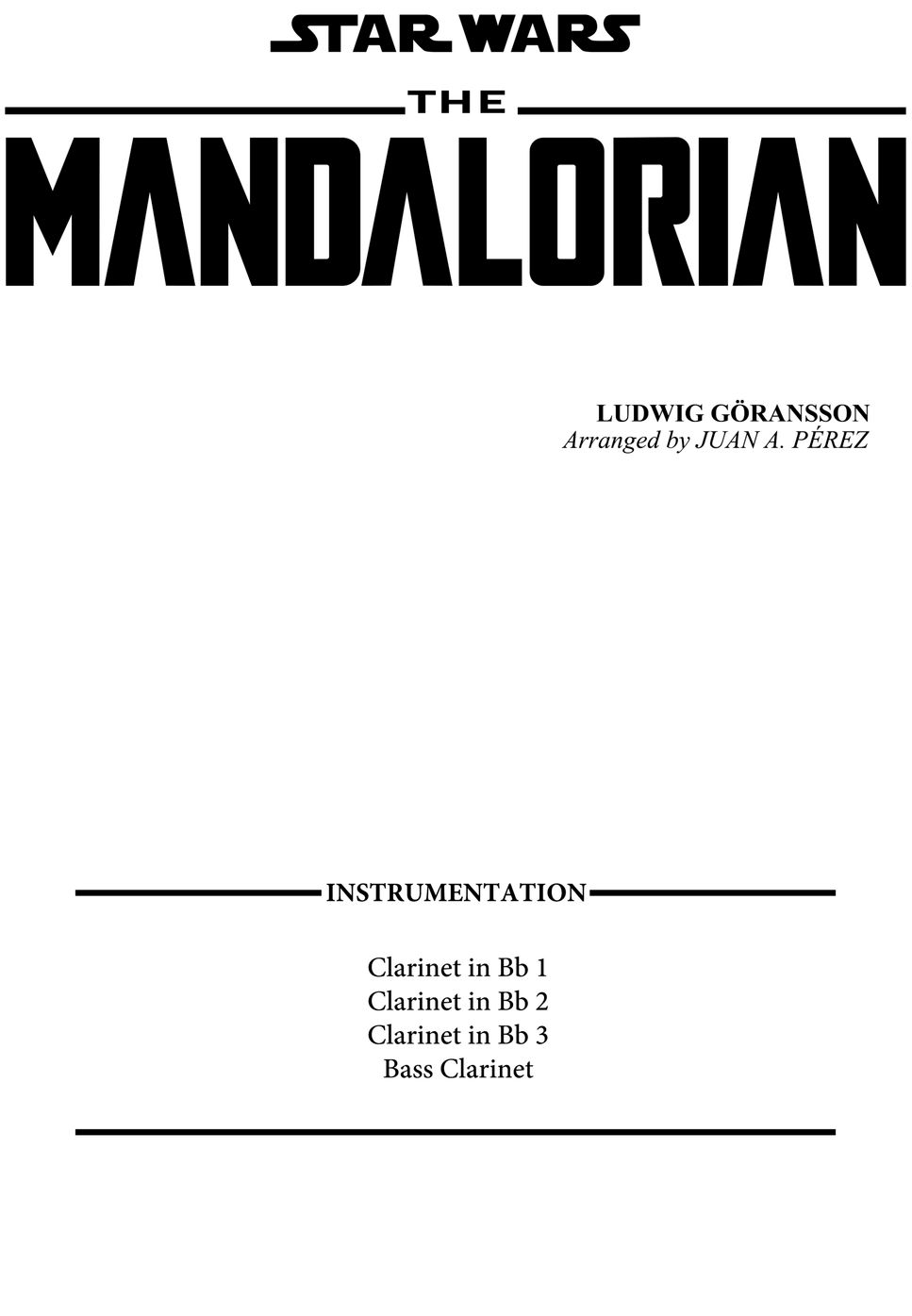 Ludwig Goransson The Mandalorian Quartet) Sheets by Juan A