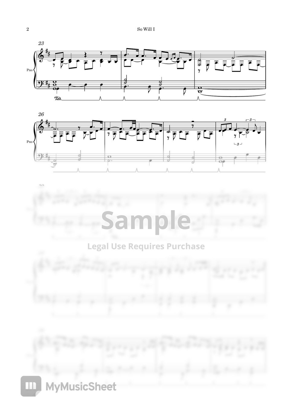 Hillsong Worship - So Will I (Piano Arrangement) Sheet by Edora MS