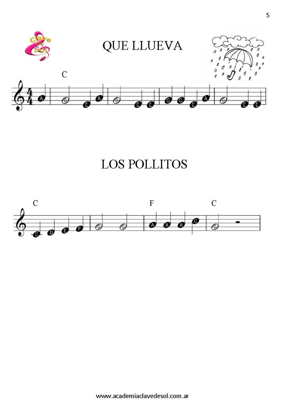 Que llueva, que llueva y Los pollitos (facilitada con letras) by Laura S