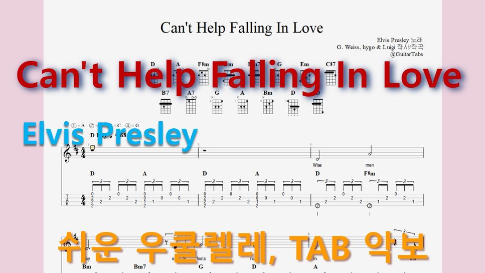 Can T Help Falling In Love Lyrics Deutsch www.mymusicsheet.com