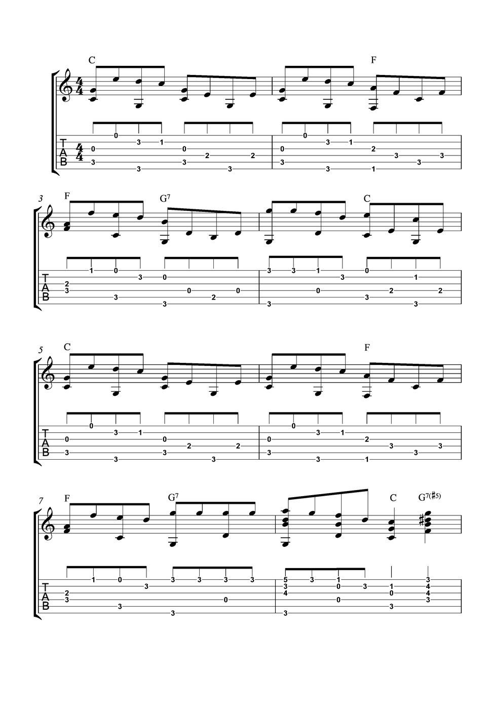 James Lord Pierpont - Jingle Bell (Guitar TAB) by Learning Guitar