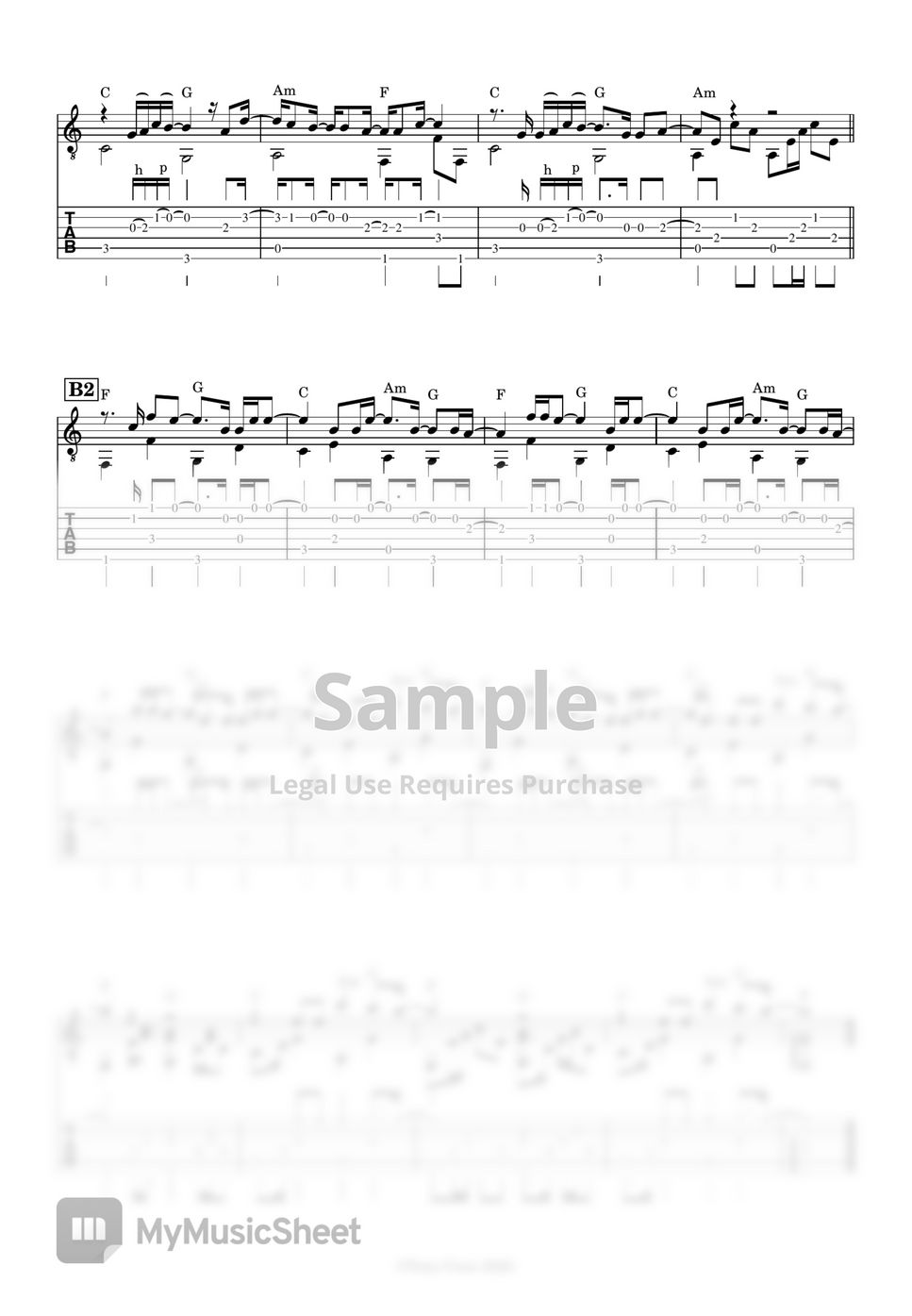 David Guetta ft. Sia Titanium (Madilyn Bailey ver.) Tab + 단선 악보 by