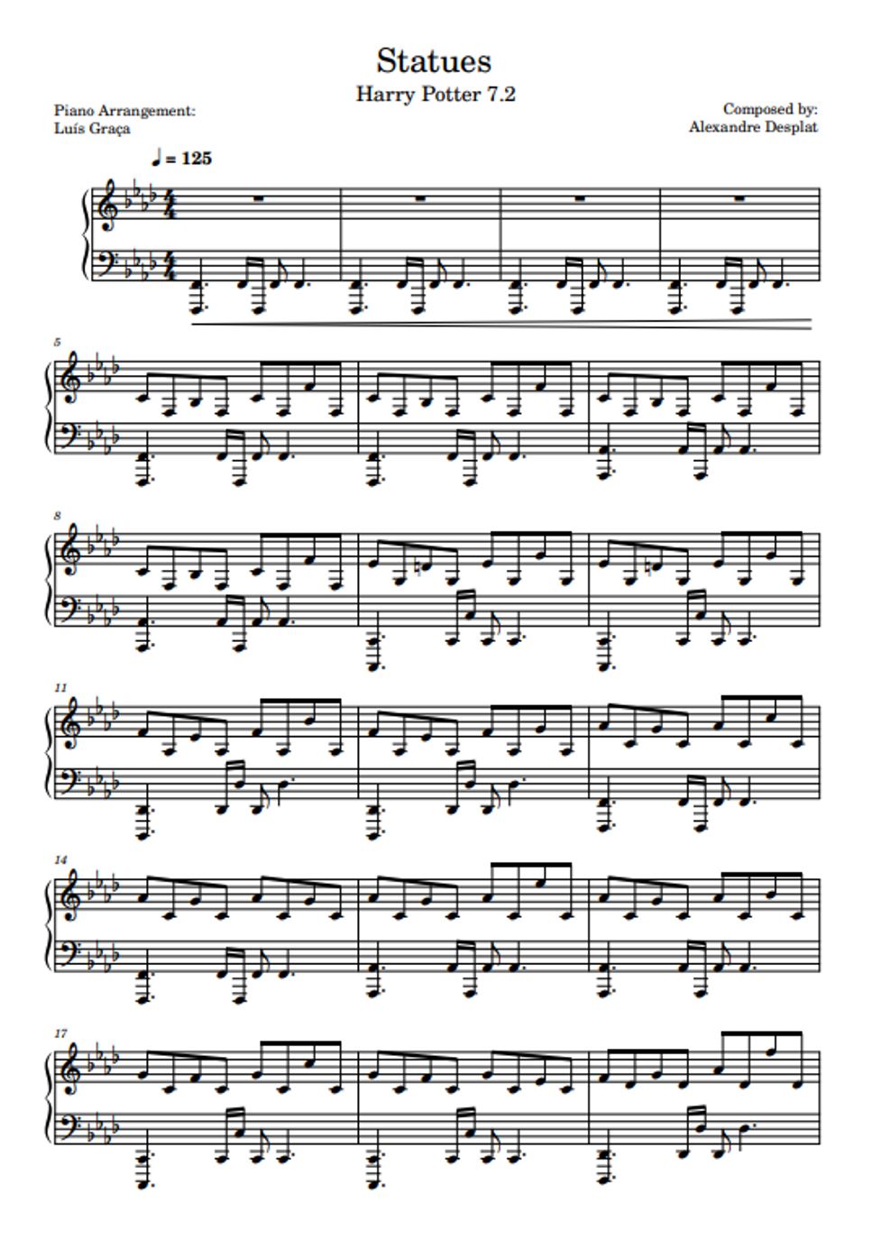 Alexandre Desplat Statues (Harry Potter 7.2) Sheets by Luís Graça