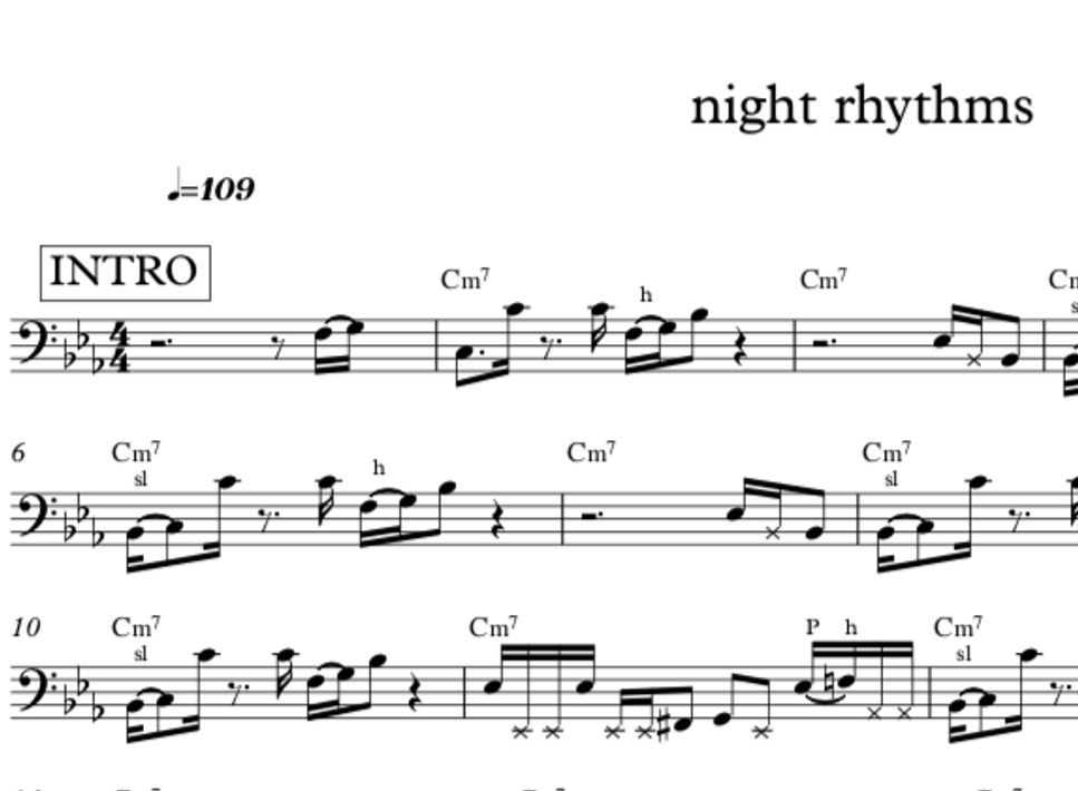 lee ritenour - night rhythms (bass score) by bassc