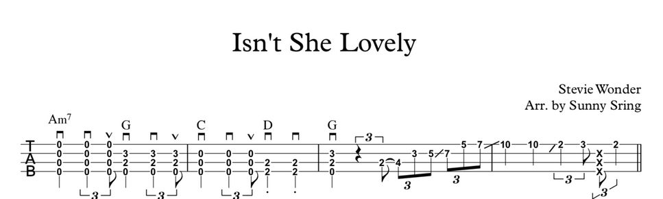 Stevie Wonder - Isn't She Lovely (Jazz Finger Style.ver) by SunnyString