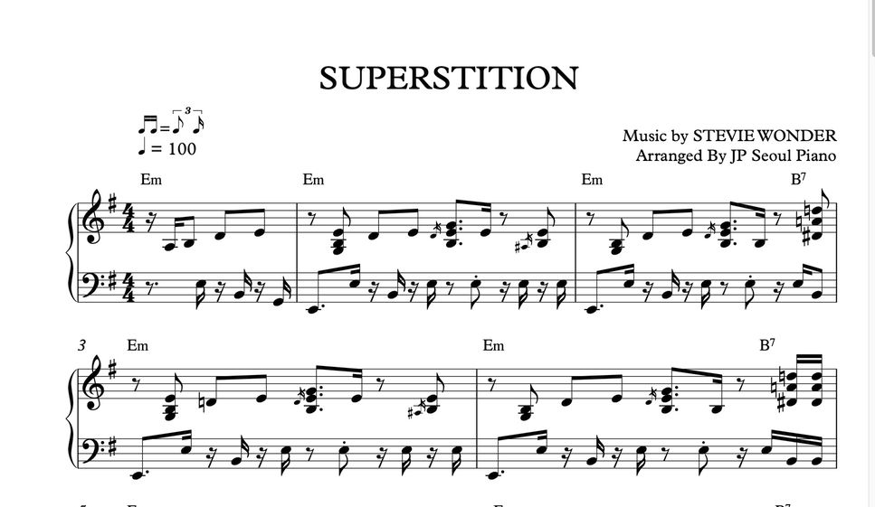 Stevie Wonder - Superstition (Superstition - Stevie Wonder(Jazz Ver.)) by JP Seoul Piano