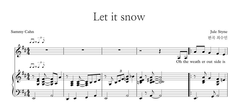 Jule Styne - let it snow (D major) by 최수민