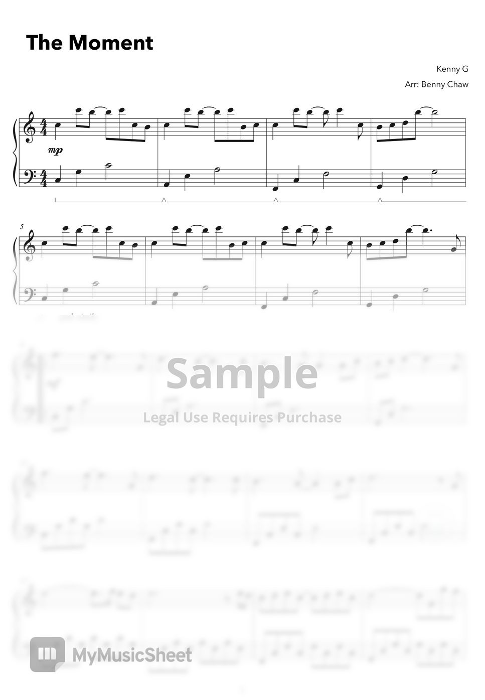Kenny G The Moment Partitura by Benny Chaw