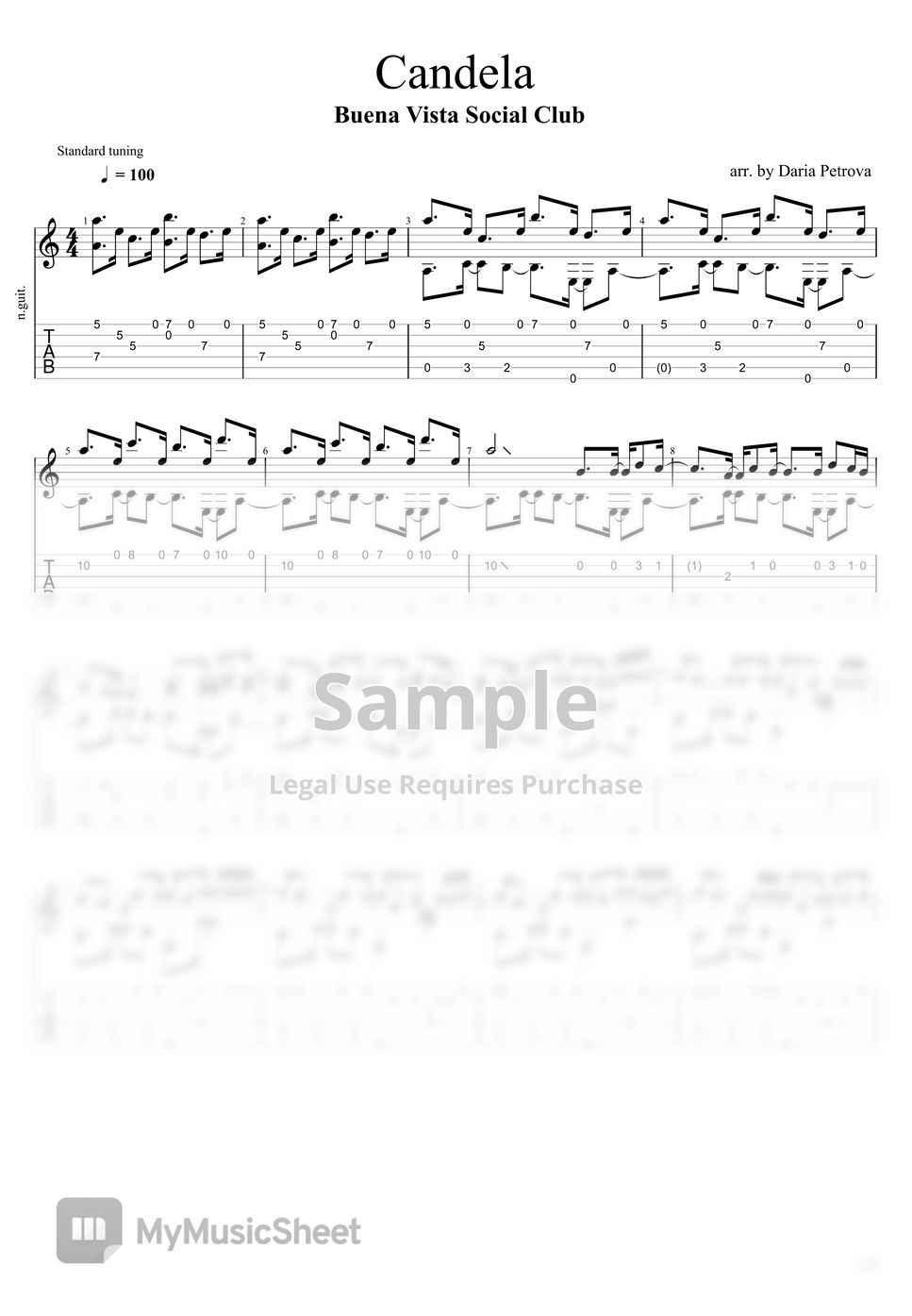 Buena Vista Social Club Candela (Fingerstyle Guitar Arrangement, No