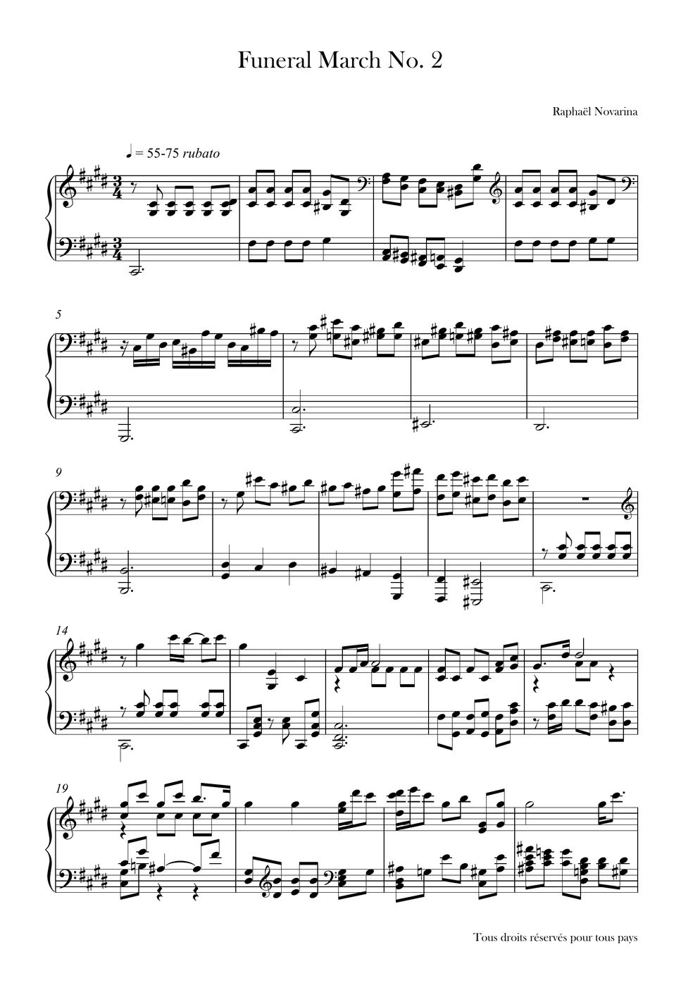 Raphaël Novarina Funeral March No. 2 Sheet