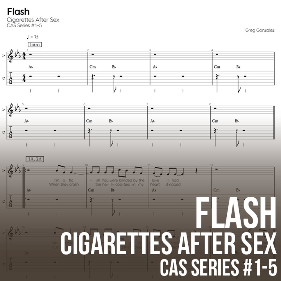 Cigarettes After Sex - Flash Tab + 1staff by 기타선생 WOORAM