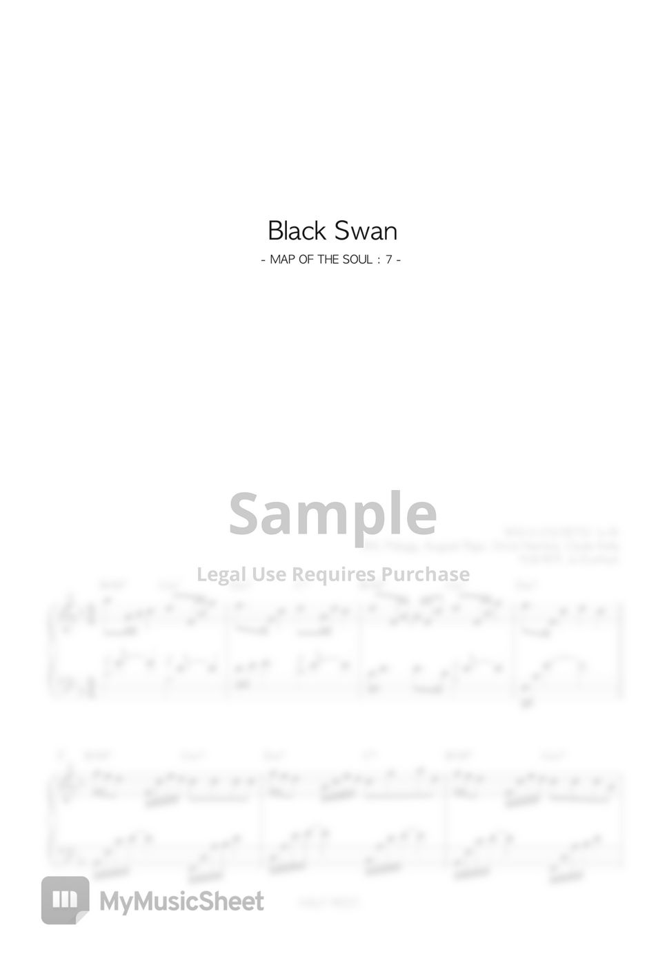 BTS Black Swan (코드포함) Spartito by Ju Eunhye