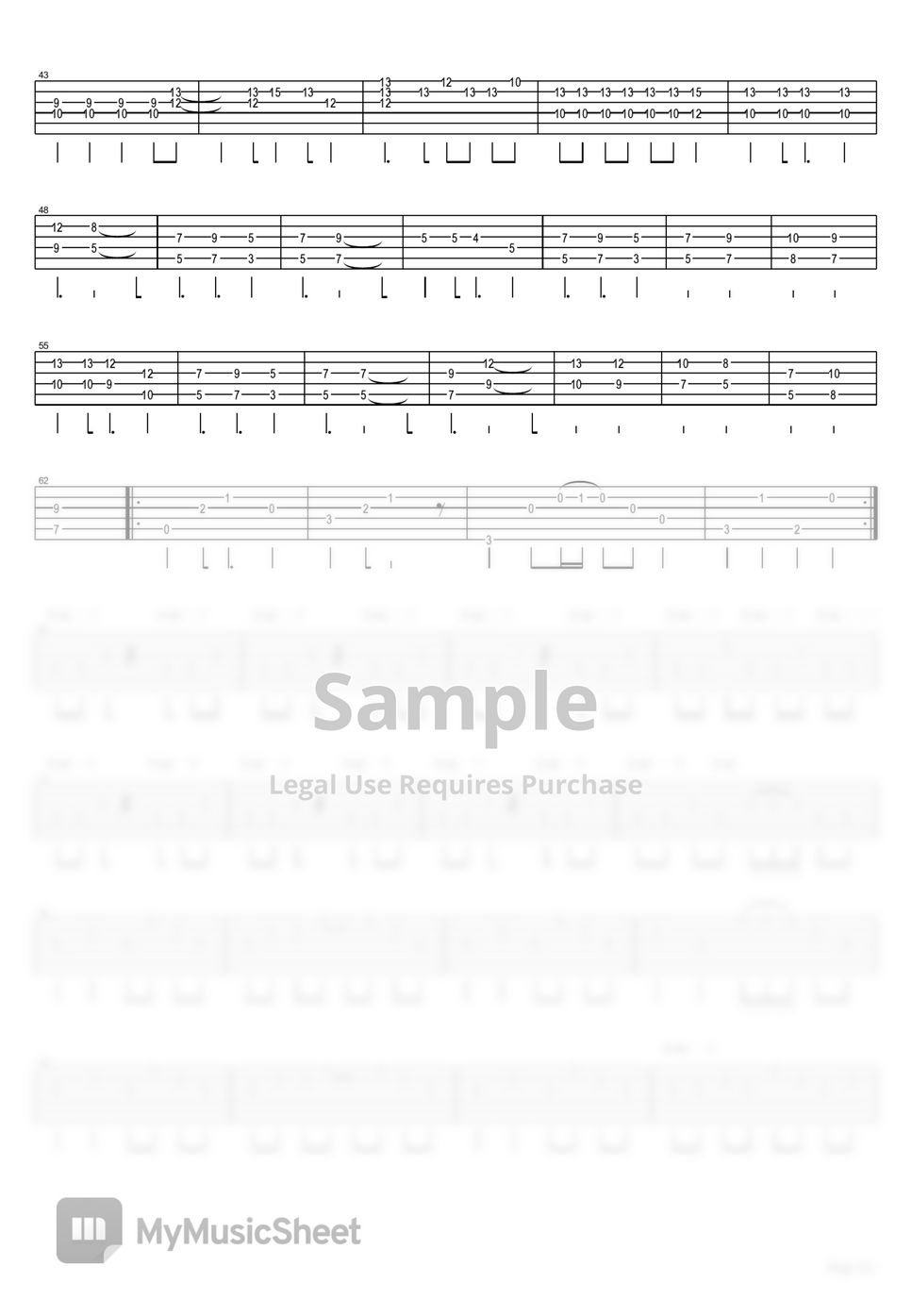 BanG Dream - Returns guitar tab arrangement Tab + 1staff by eric lo