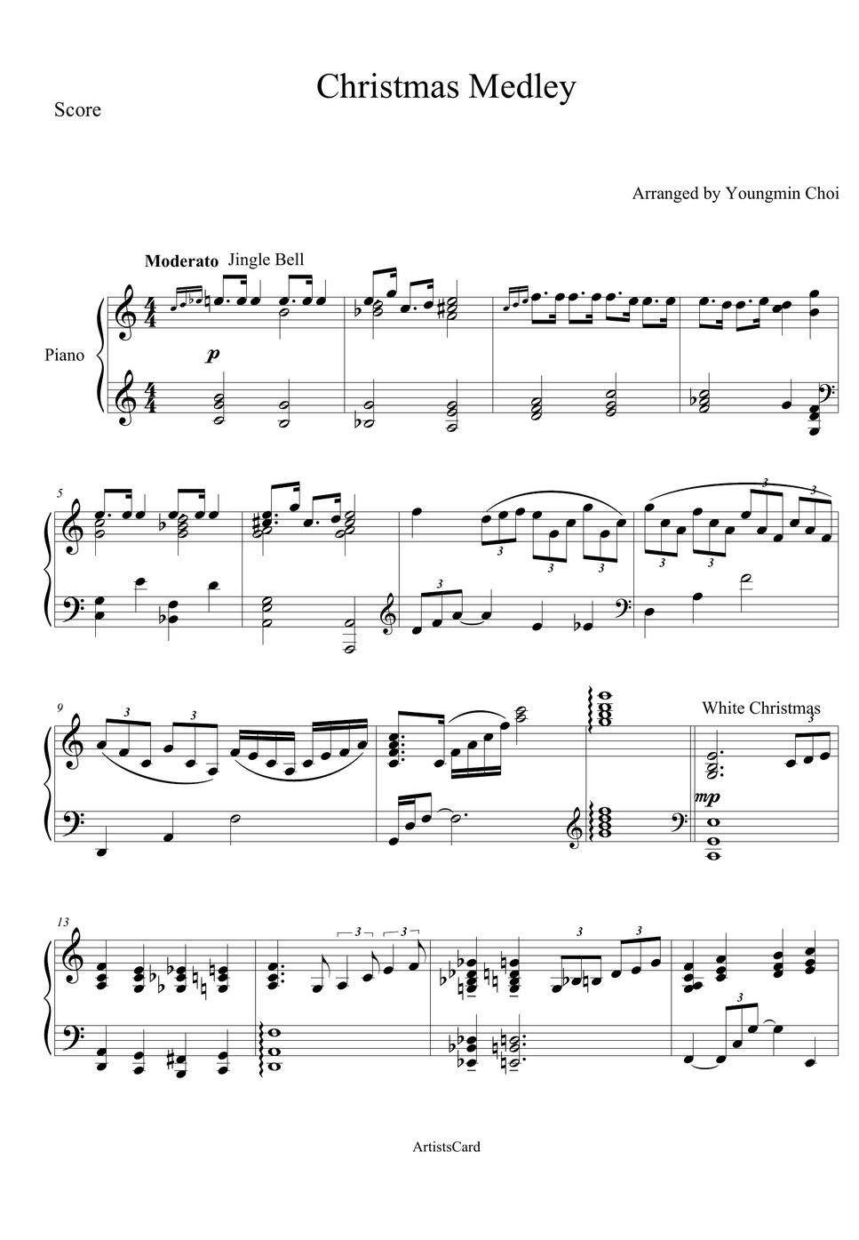christmas-famous-christmas-carol-medley-notenblatt-by-artists-card