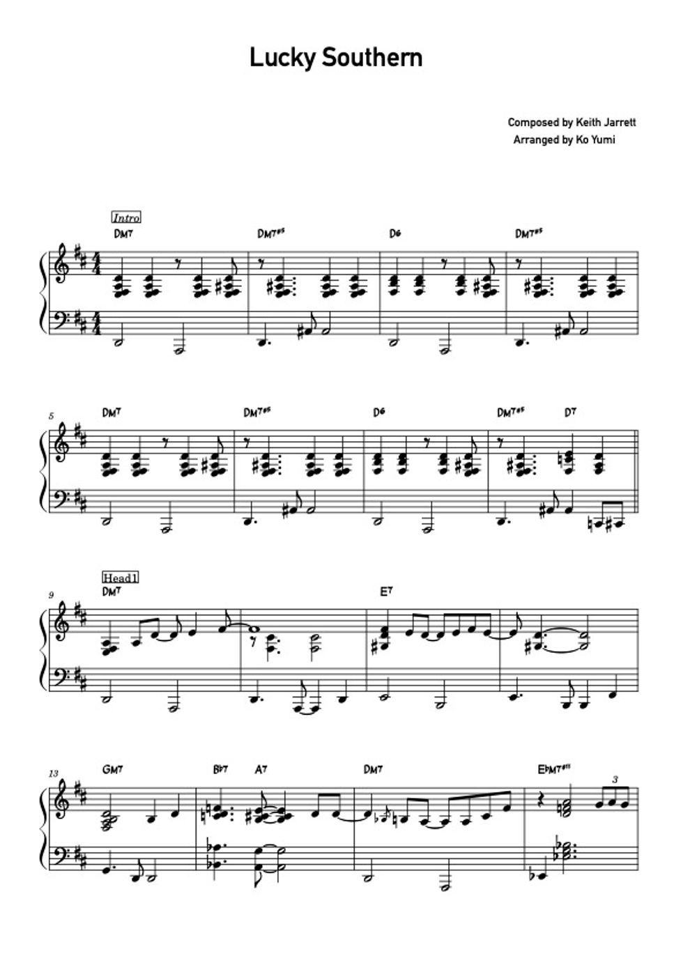 Keith Jarrett - Lucky Southern (Bossa Nova Solo Piano) by KoYumi Music